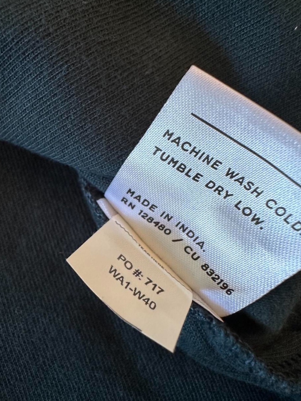 PACT Organic Cotton Pure Velour Mock Neck Pullover Deep Teal M Quiet Luxury Soft - Picture 6 of 8